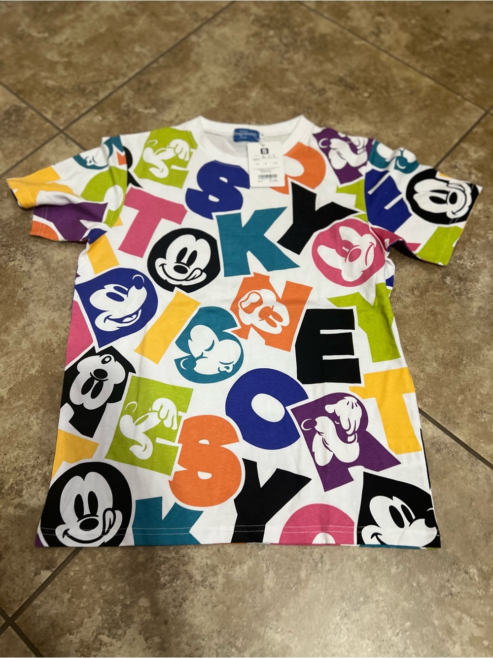 Disney Multicolor Mickey Letter-Graphic Short Sleeve Tee